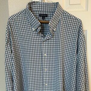 Peter Millar Crown Crafted Long Sleeve Button Dress Shirt-Green/Blue Check-XXL
